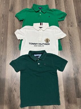 Tommy Hilfiger White & Green Kids Polo Pack